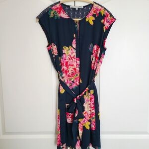 Collective Concepts Floral Dress With Crochet Trim - Size Small